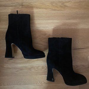 Sam Edelman Black Suede Boots Size 8